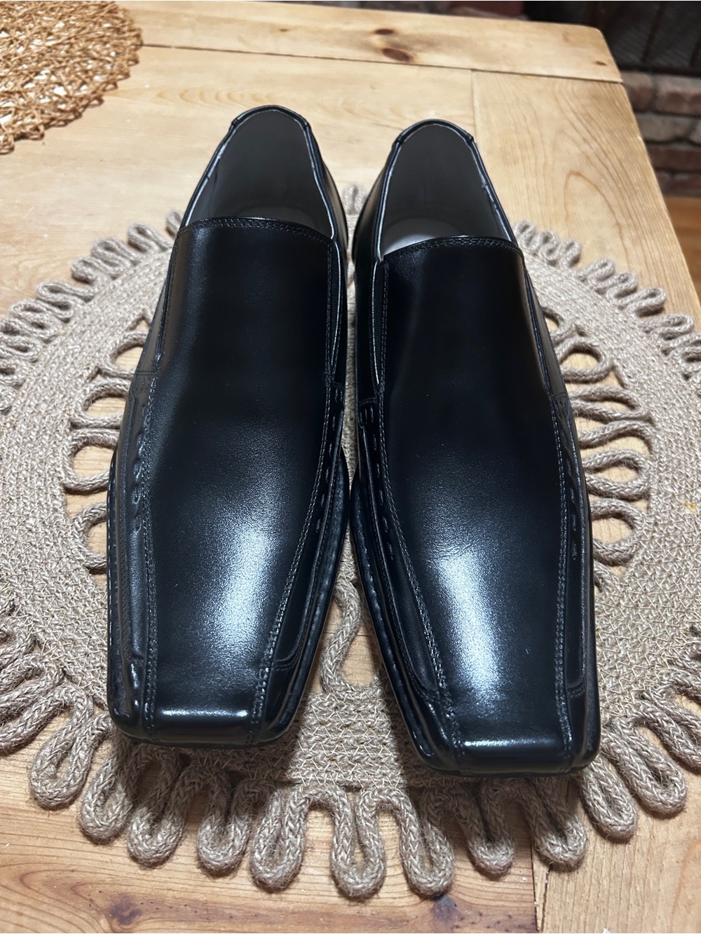 Stacy Adams Black Slip-On Leather Oxfords